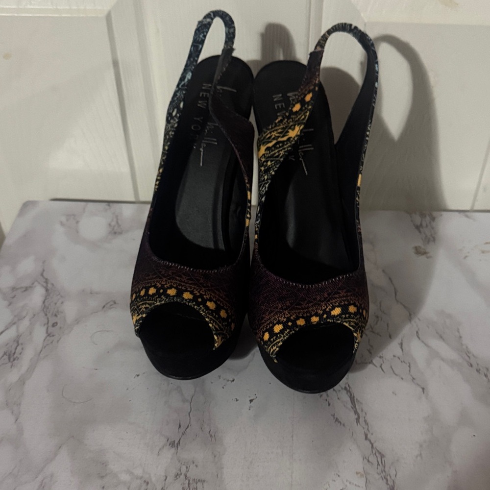 Nicole Miller Multicolor Slingback Heels